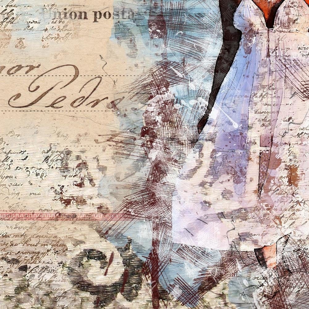 Glezna melnā rāmī - Woman In White Dress Home Trends