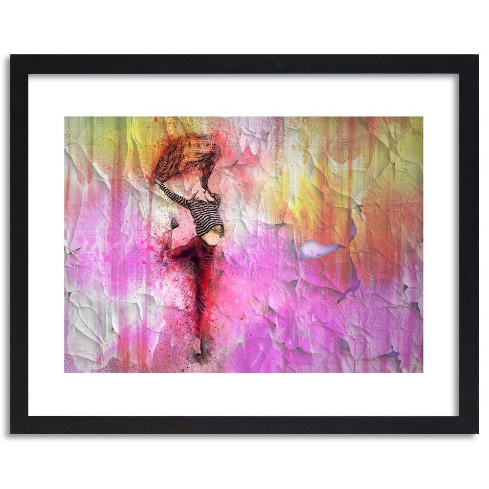 Glezna melnā rāmī - Woman Leaping With Joy Home Trends