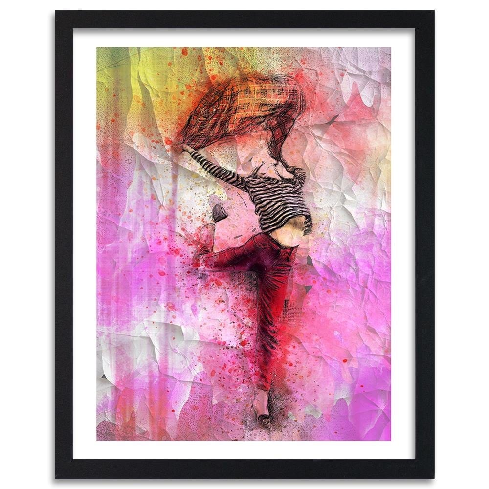 Glezna melnā rāmī - Woman Leaping With Joy Home Trends