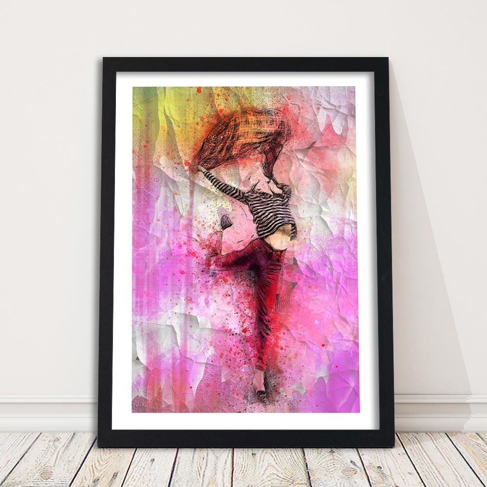 Glezna melnā rāmī - Woman Leaping With Joy Home Trends