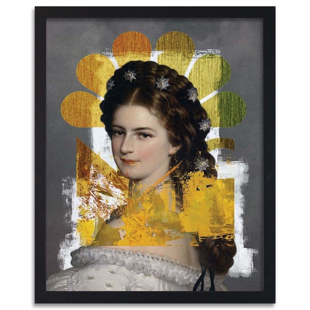 Glezna melnā rāmī - Woman Portrait Home Trends