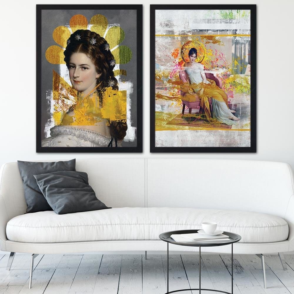 Glezna melnā rāmī - Woman Portrait Home Trends