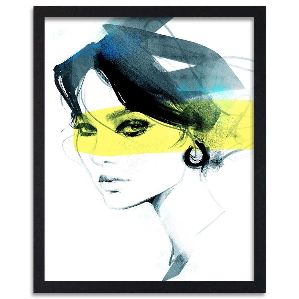 Glezna melnā rāmī - Woman Watercolour Home Trends