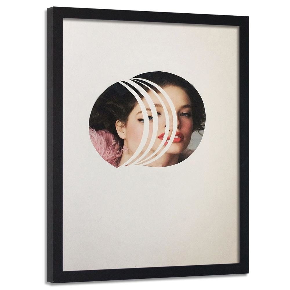 Glezna melnā rāmī - Woman With Red Lips Home Trends