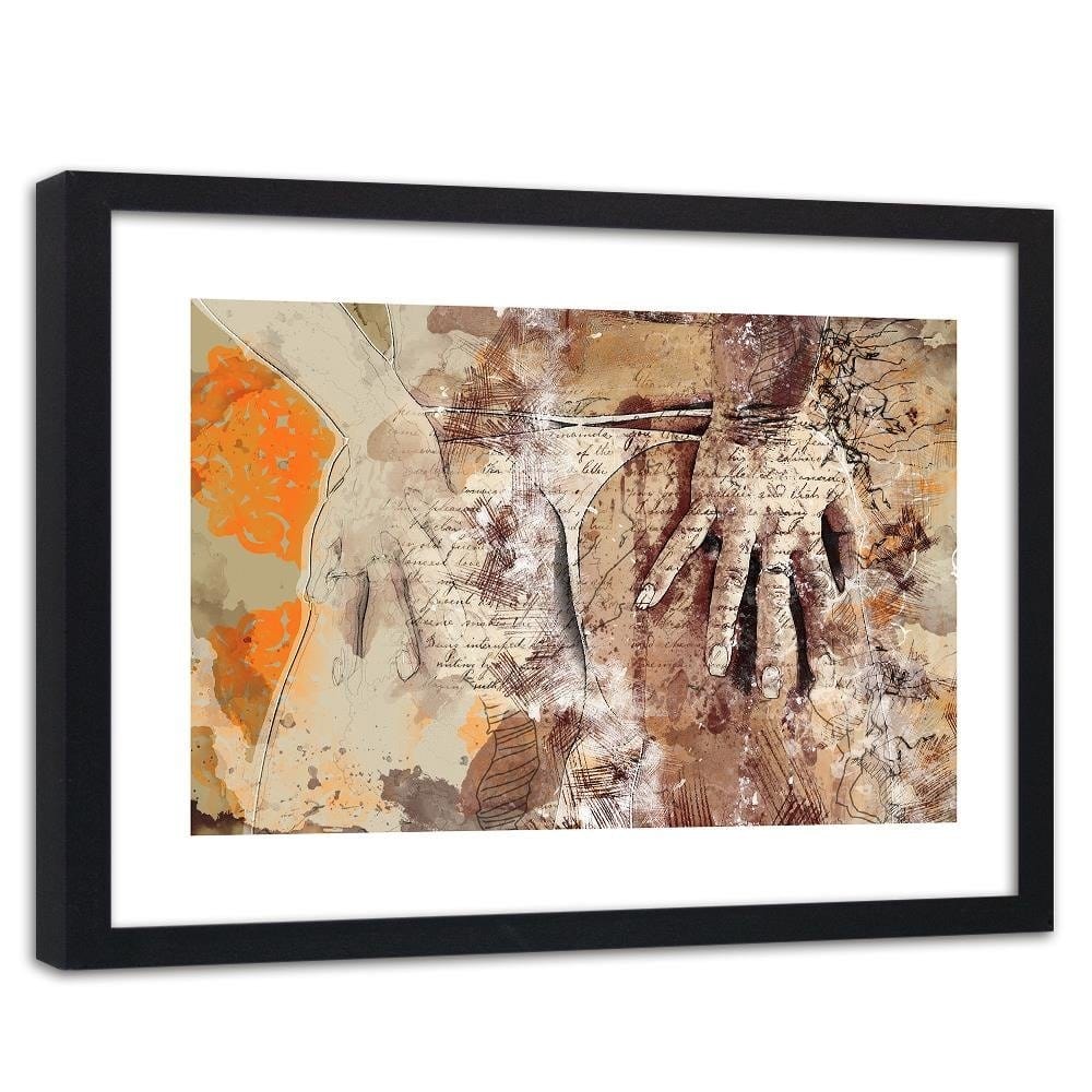 Glezna melnā rāmī - Women's Buttocks Abstraction Home Trends