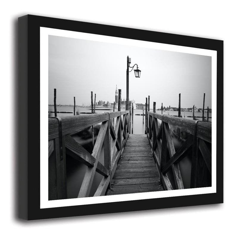 Glezna melnā rāmī - Wooden bridge Home Trends