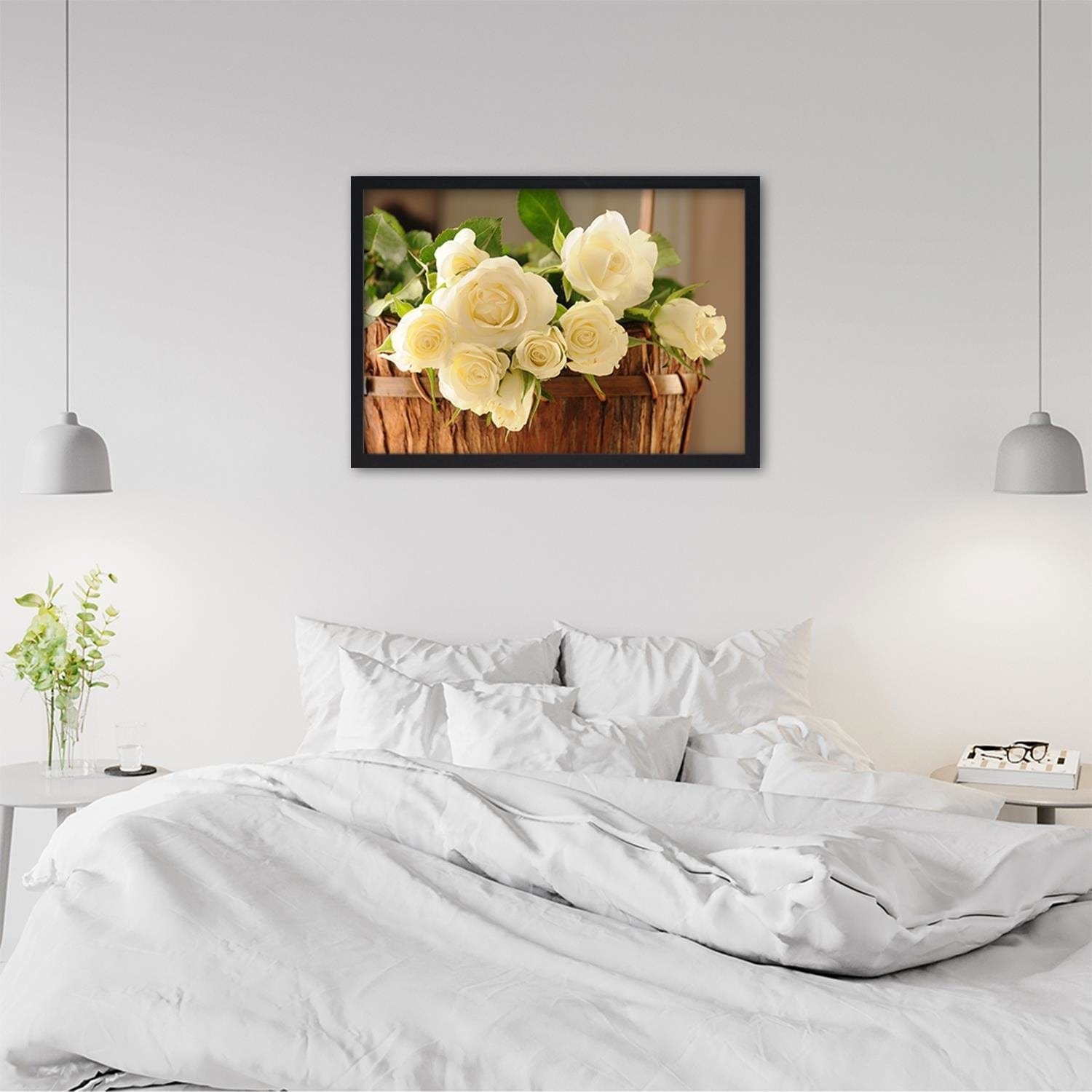 Glezna melnā rāmī - Yellow Flowers In The Basket Home Trends