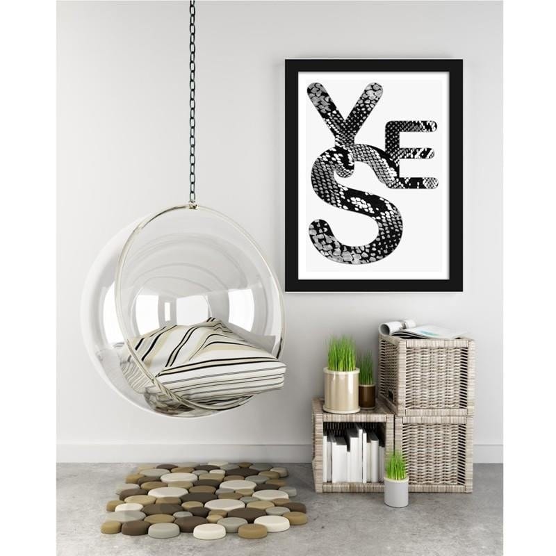 Glezna melnā rāmī - Yes - Snake skin Home Trends