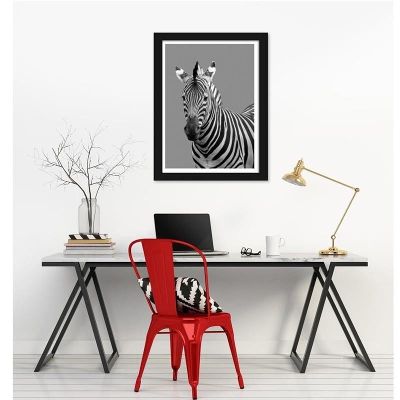 Glezna melnā rāmī - Zebra in black and white Home Trends