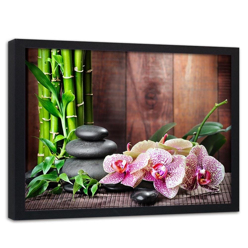 Glezna melnā rāmī - Zen Motif Home Trends