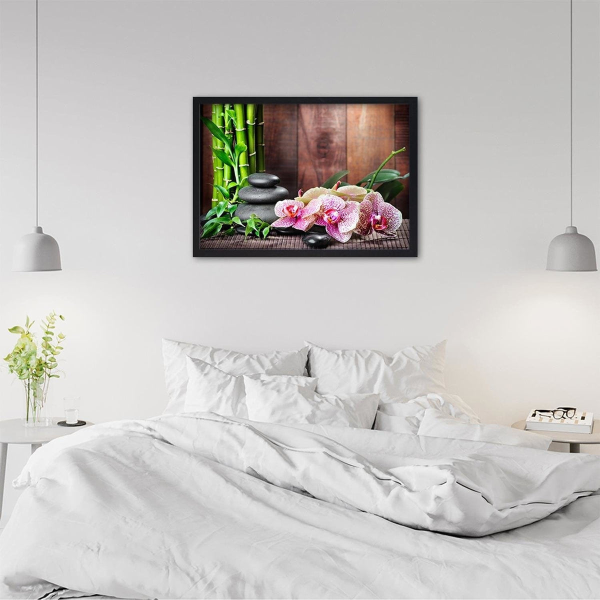 Glezna melnā rāmī - Zen Motif Home Trends