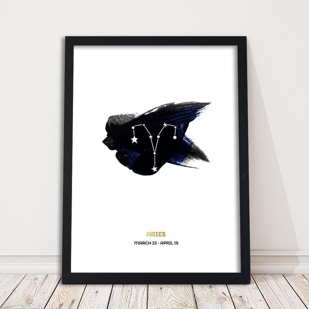Glezna melnā rāmī - Zodiac Bar Home Trends