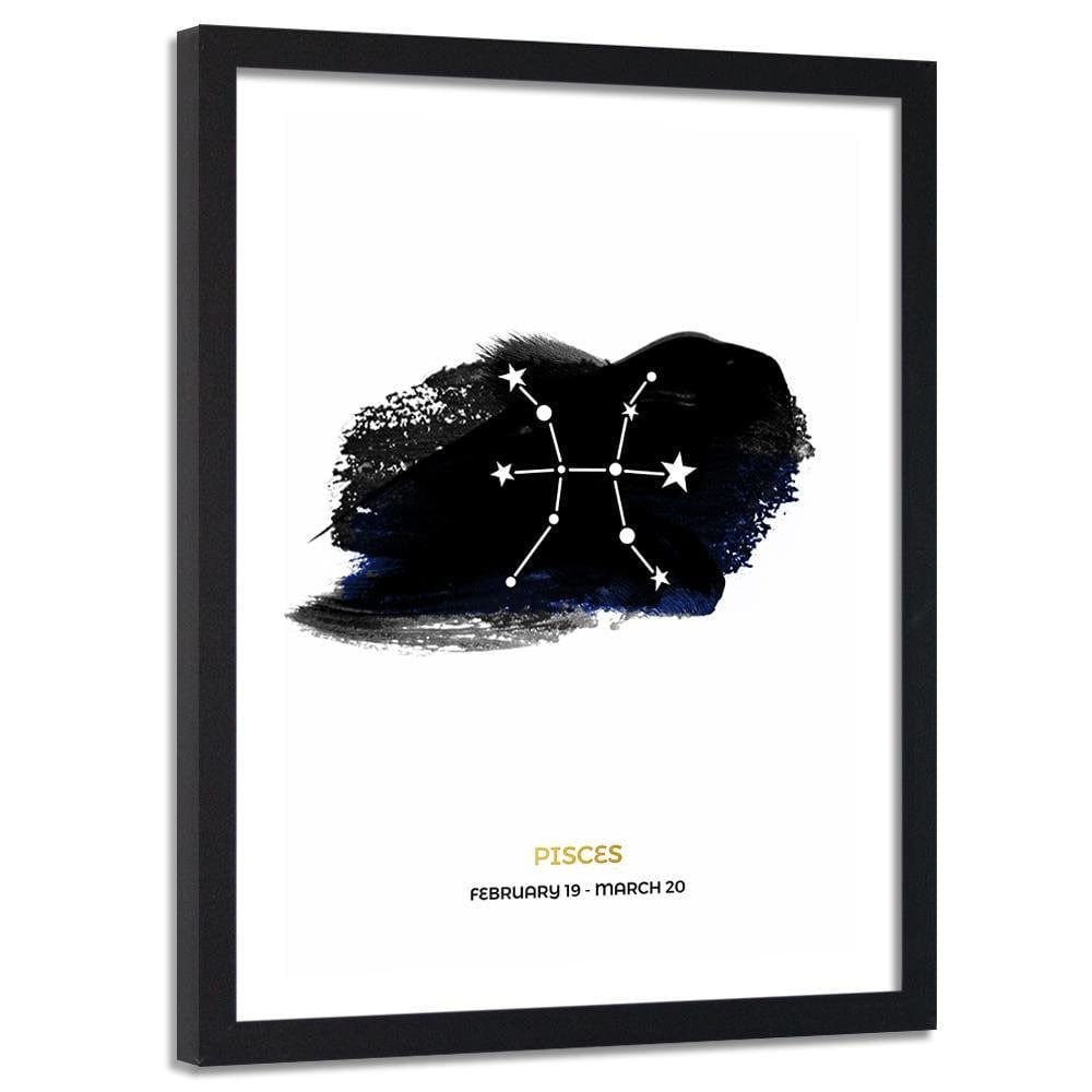 Glezna melnā rāmī - Zodiac Fish Home Trends