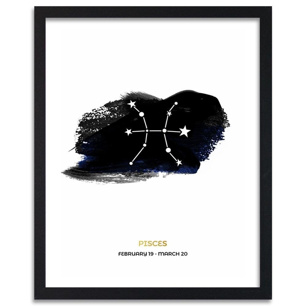 Glezna melnā rāmī - Zodiac Fish Home Trends