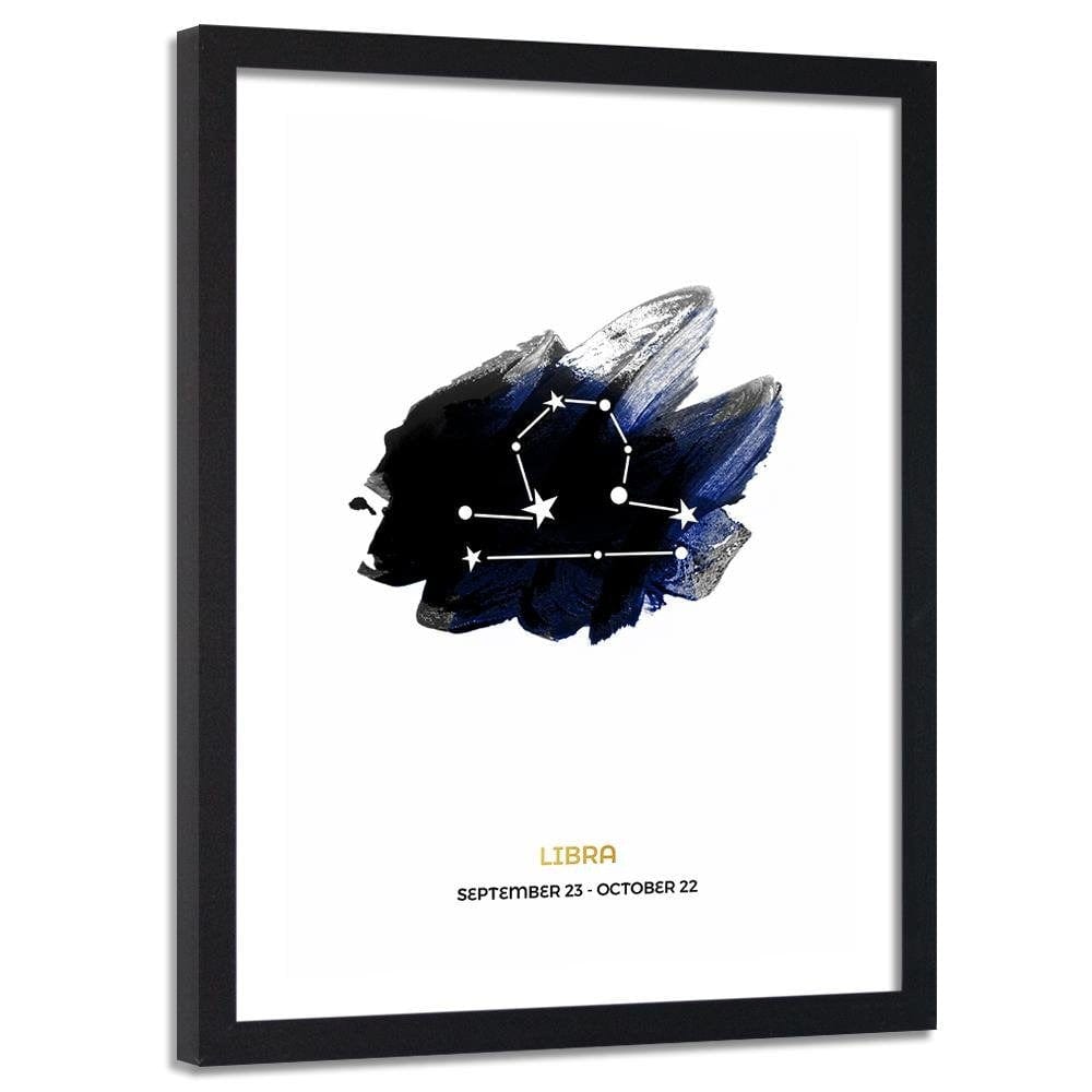 Glezna melnā rāmī - Zodiac Libra Home Trends
