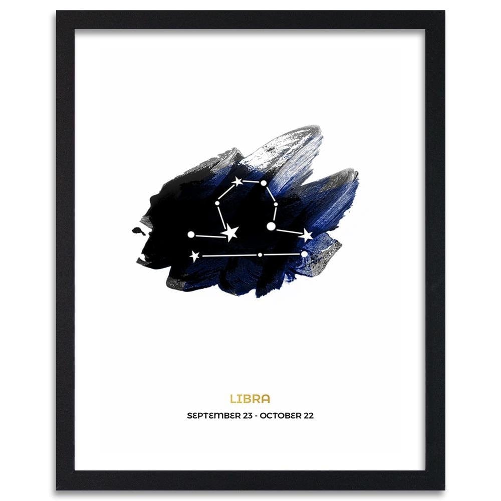 Glezna melnā rāmī - Zodiac Libra Home Trends
