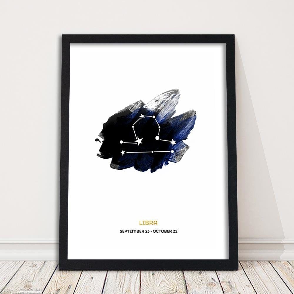 Glezna melnā rāmī - Zodiac Libra Home Trends