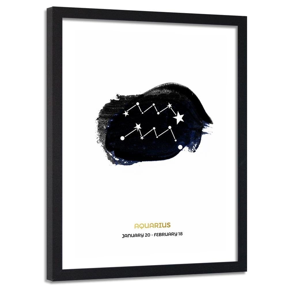 Glezna melnā rāmī - Zodiac Sign Aquarius Home Trends