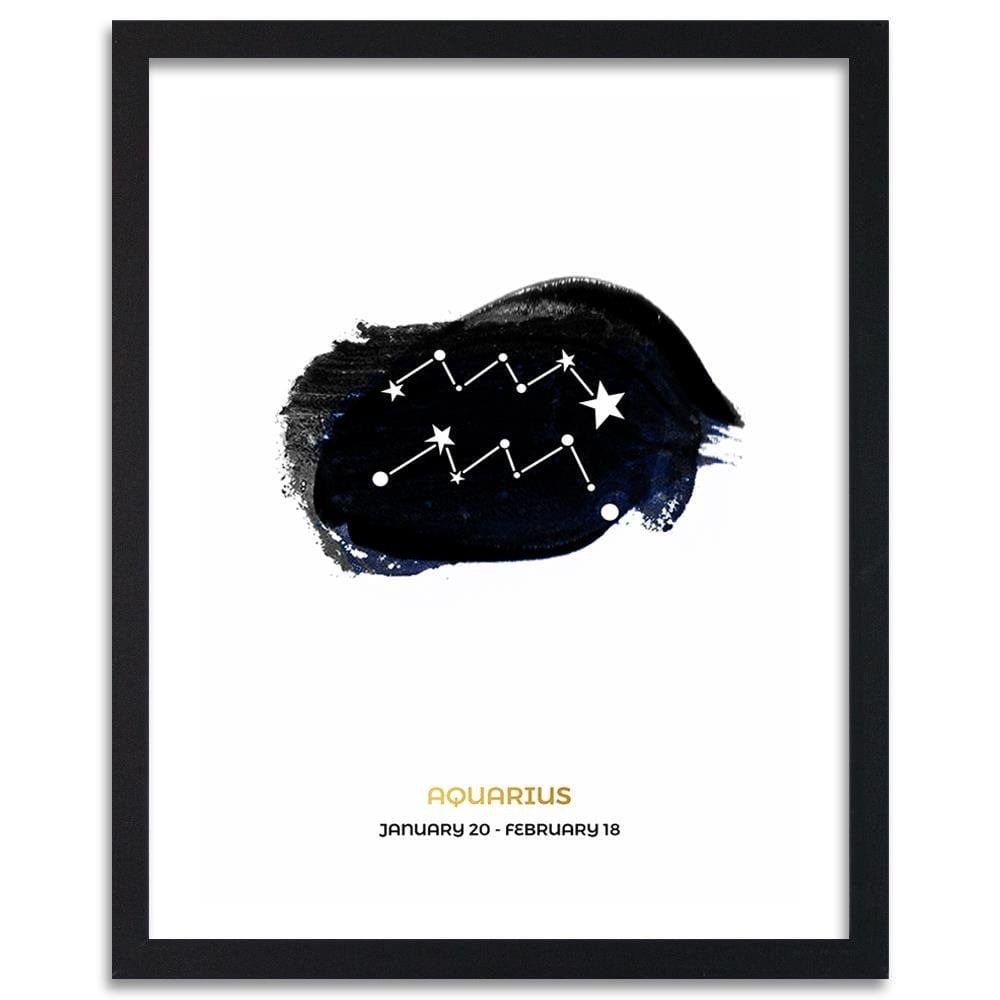 Glezna melnā rāmī - Zodiac Sign Aquarius Home Trends