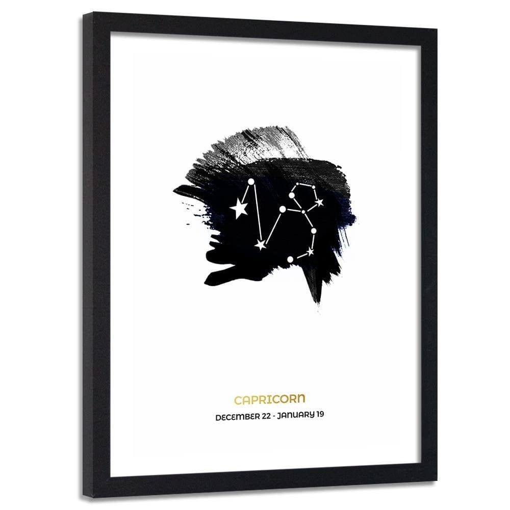 Glezna melnā rāmī - Zodiac Sign Capricorn Home Trends