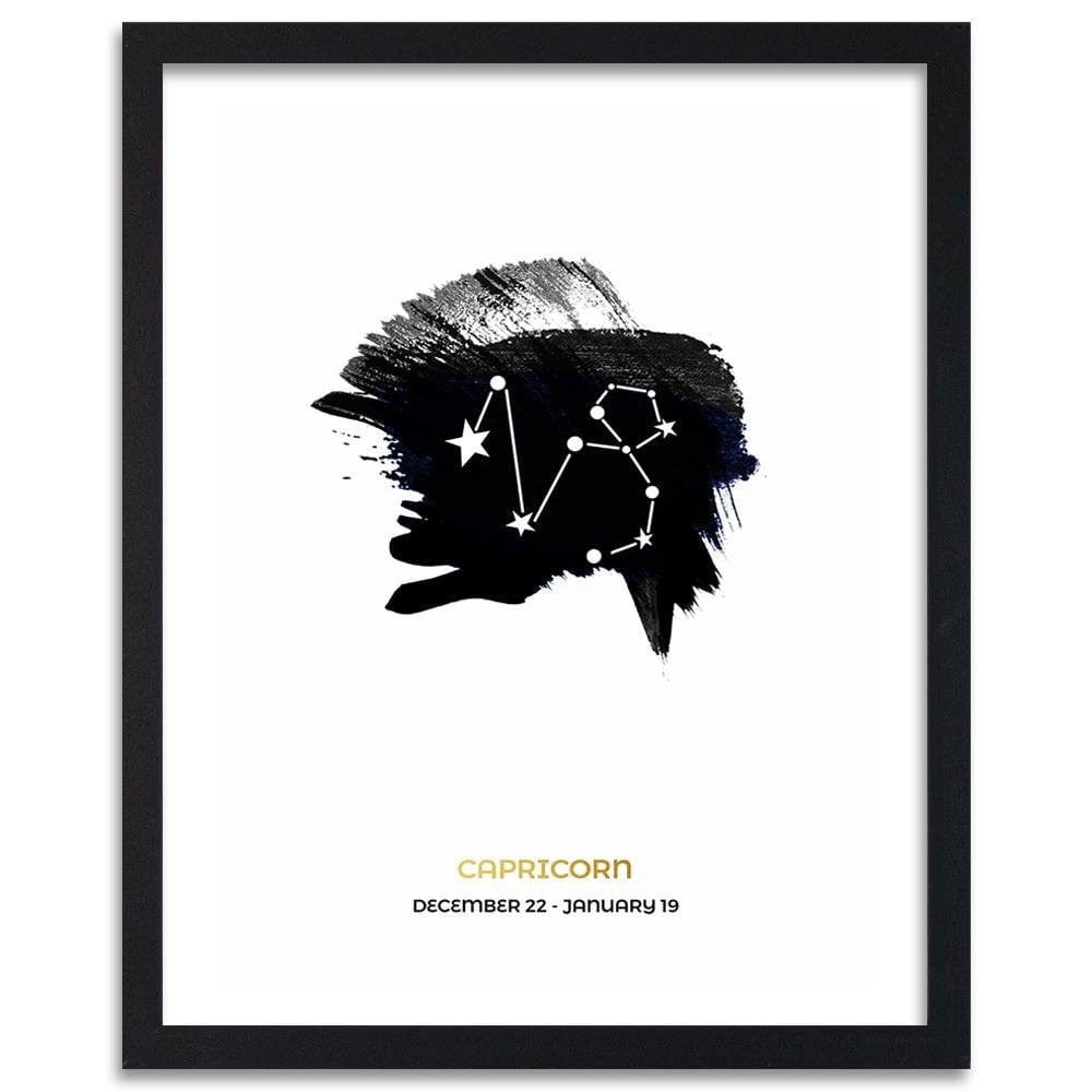 Glezna melnā rāmī - Zodiac Sign Capricorn Home Trends