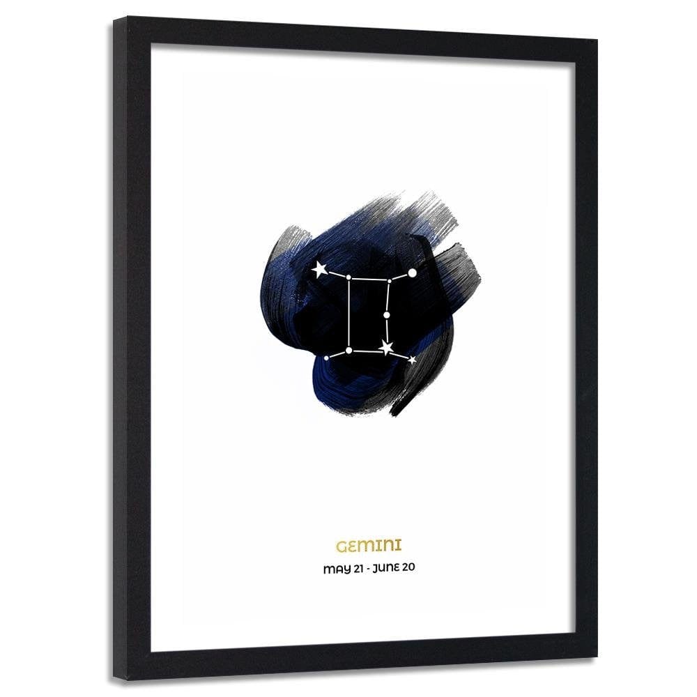 Glezna melnā rāmī - Zodiac Sign Gemini Home Trends