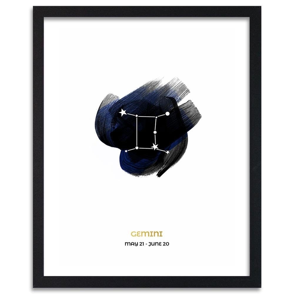 Glezna melnā rāmī - Zodiac Sign Gemini Home Trends