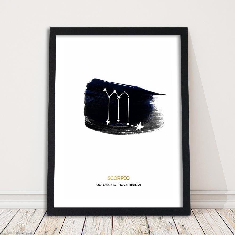 Glezna melnā rāmī - Zodiac Sign Scorpio Home Trends