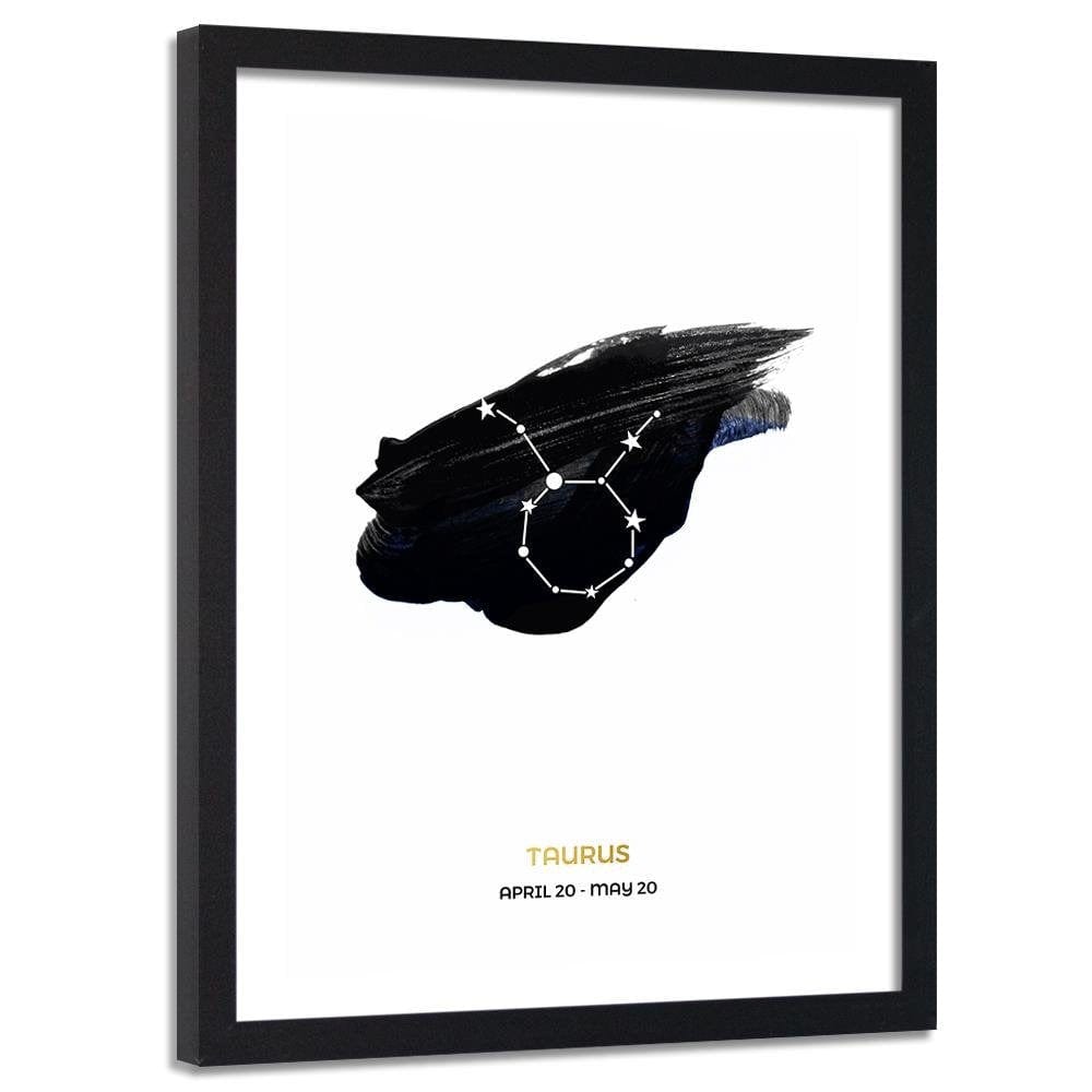 Glezna melnā rāmī - Zodiac Sign Taurus Home Trends