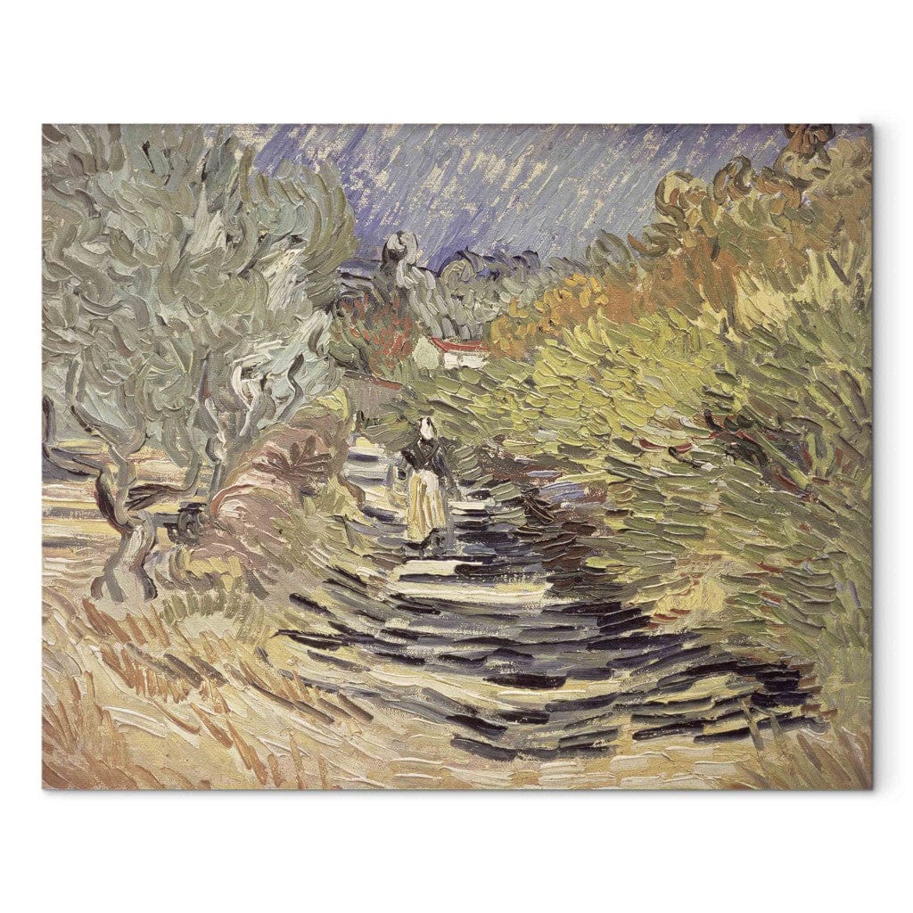 Gleznas reprodukcija - Vincent van Gogh - A Road in St. Remy with Female Figures G-ART