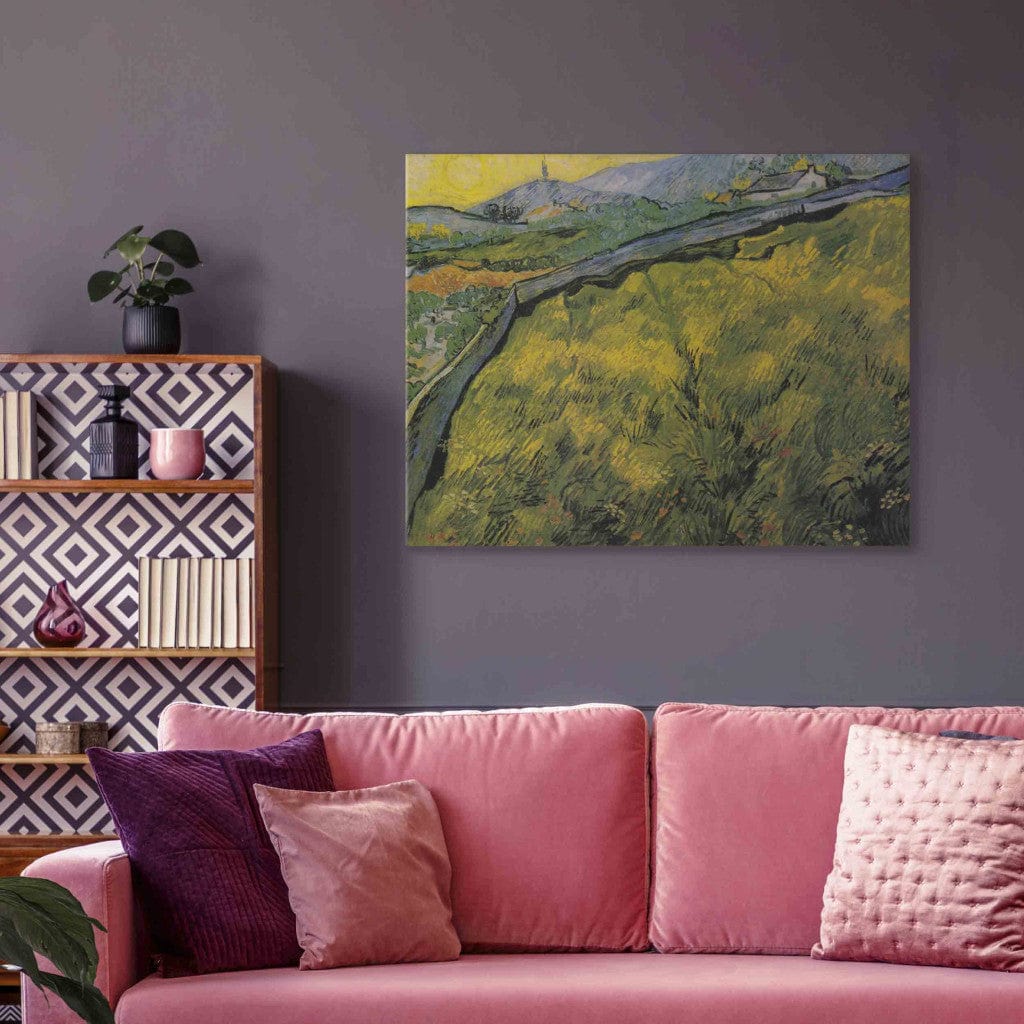 Gleznas reprodukcija - Vincent van Gogh - Saatfeld bei Sonnenaufgang G-ART