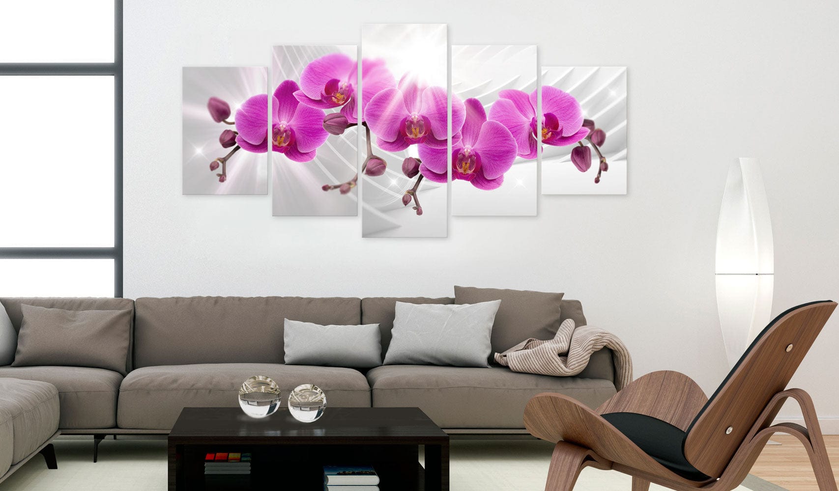 Glezna - Abstract Garden_ Pink Orchids Home Trends