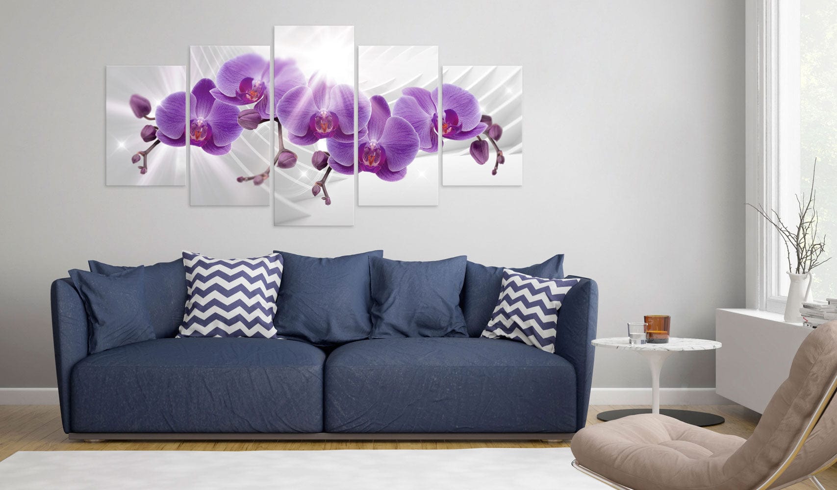 Glezna - Abstract Garden_ Purple Orchis Home Trends