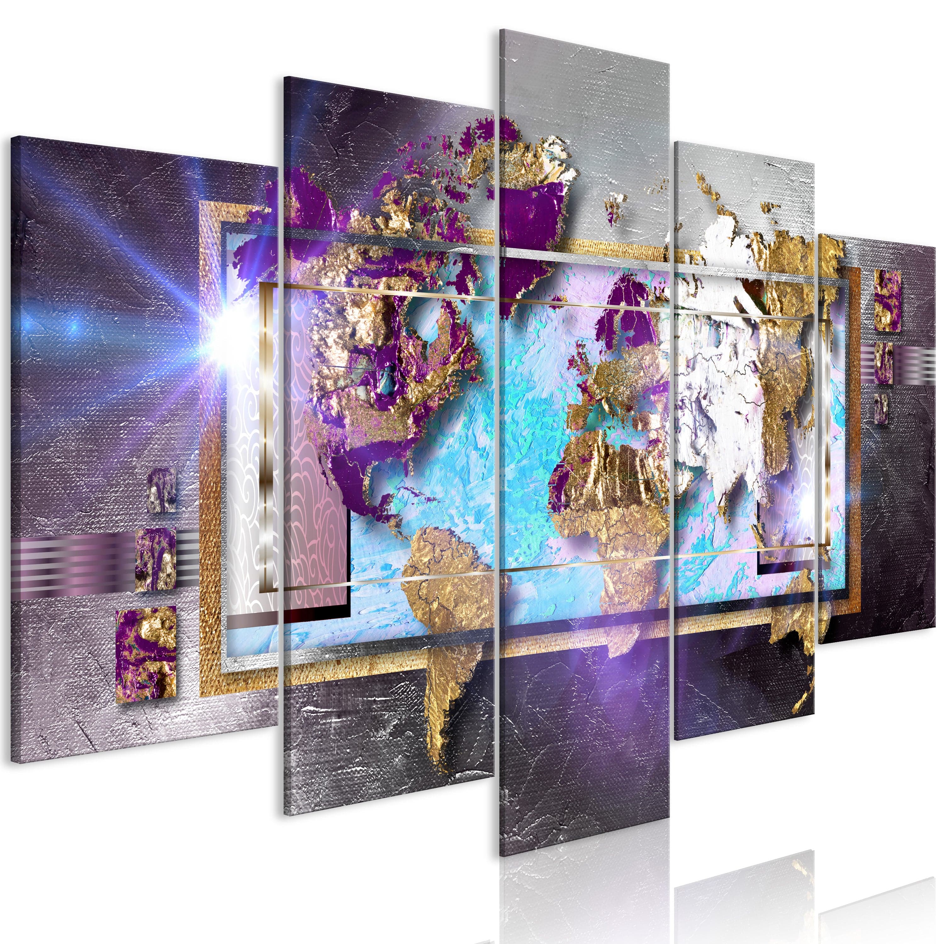 Glezna - Abstract Map (5 Parts) Wide Home Trends