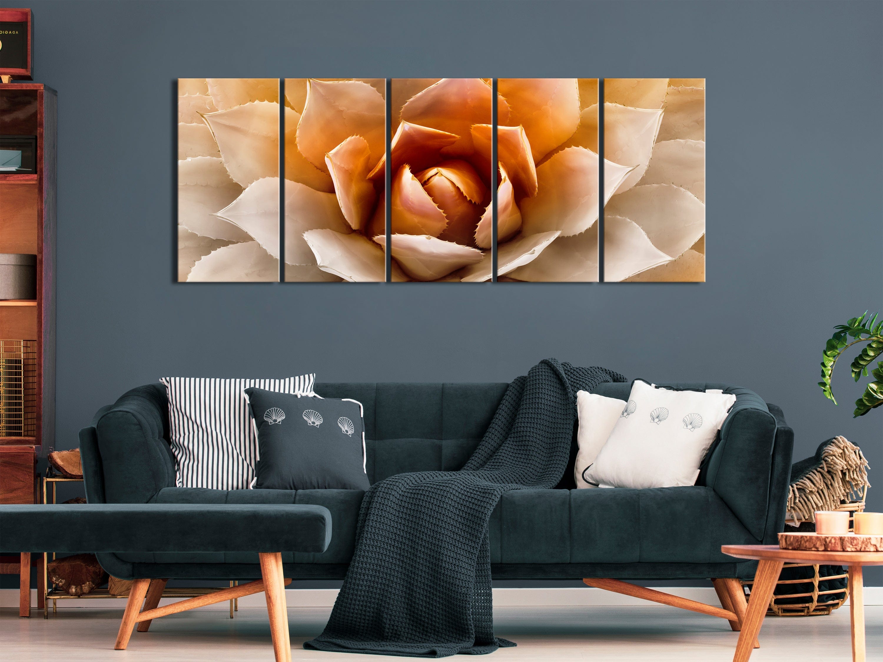 Glezna - Agave (5 daļas) Šaura, Oranža Home Trends