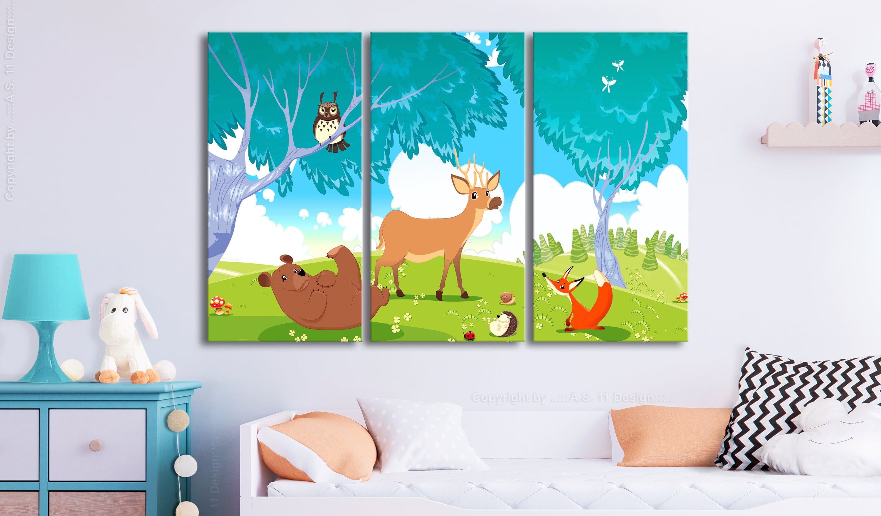 Glezna ar dabas tematiku - Draudzīgie dzīvnieki (3 daļas) Home Trends