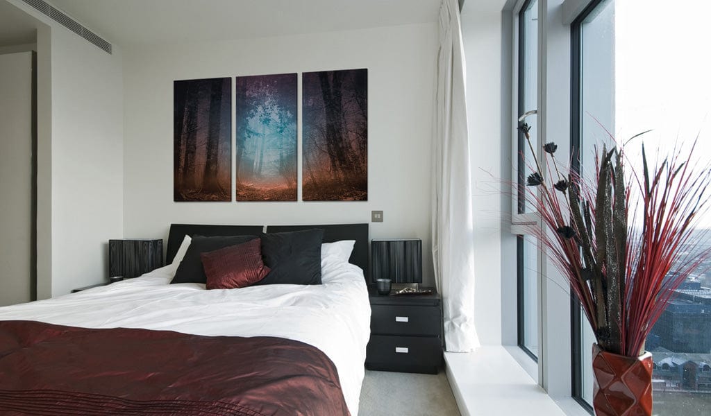 Glezna ar dabas tematiku - Meža mala - triptihs Home Trends