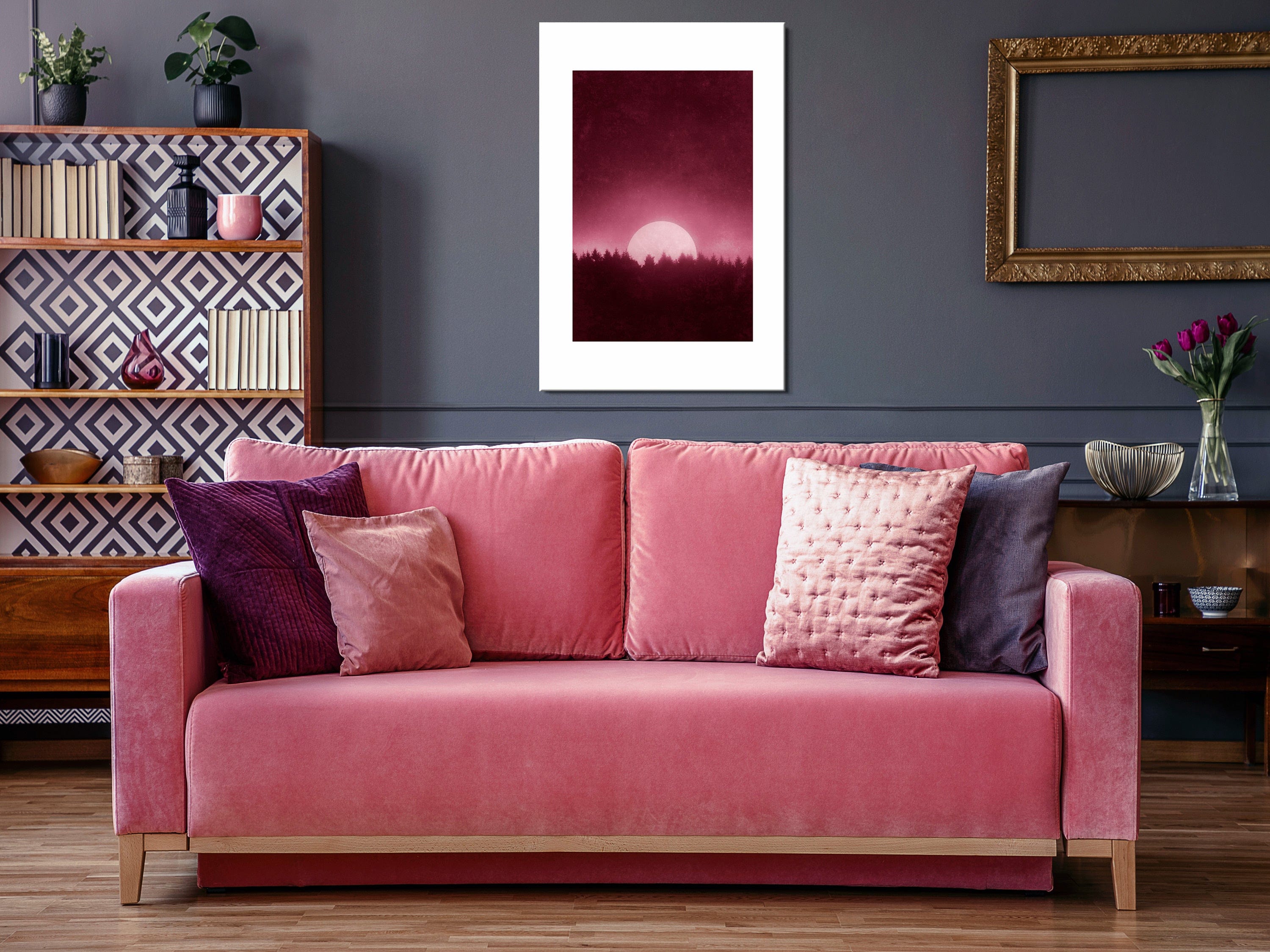 Glezna ar dabas tematiku - Pilnmēness (1 daļa) Vertikāla Home Trends