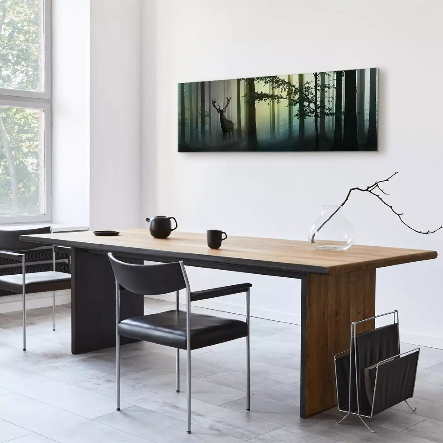 Kanva ar dabas tematiku - Rīts (1 daļa), zaļa krāsā, 149935 Home Trends