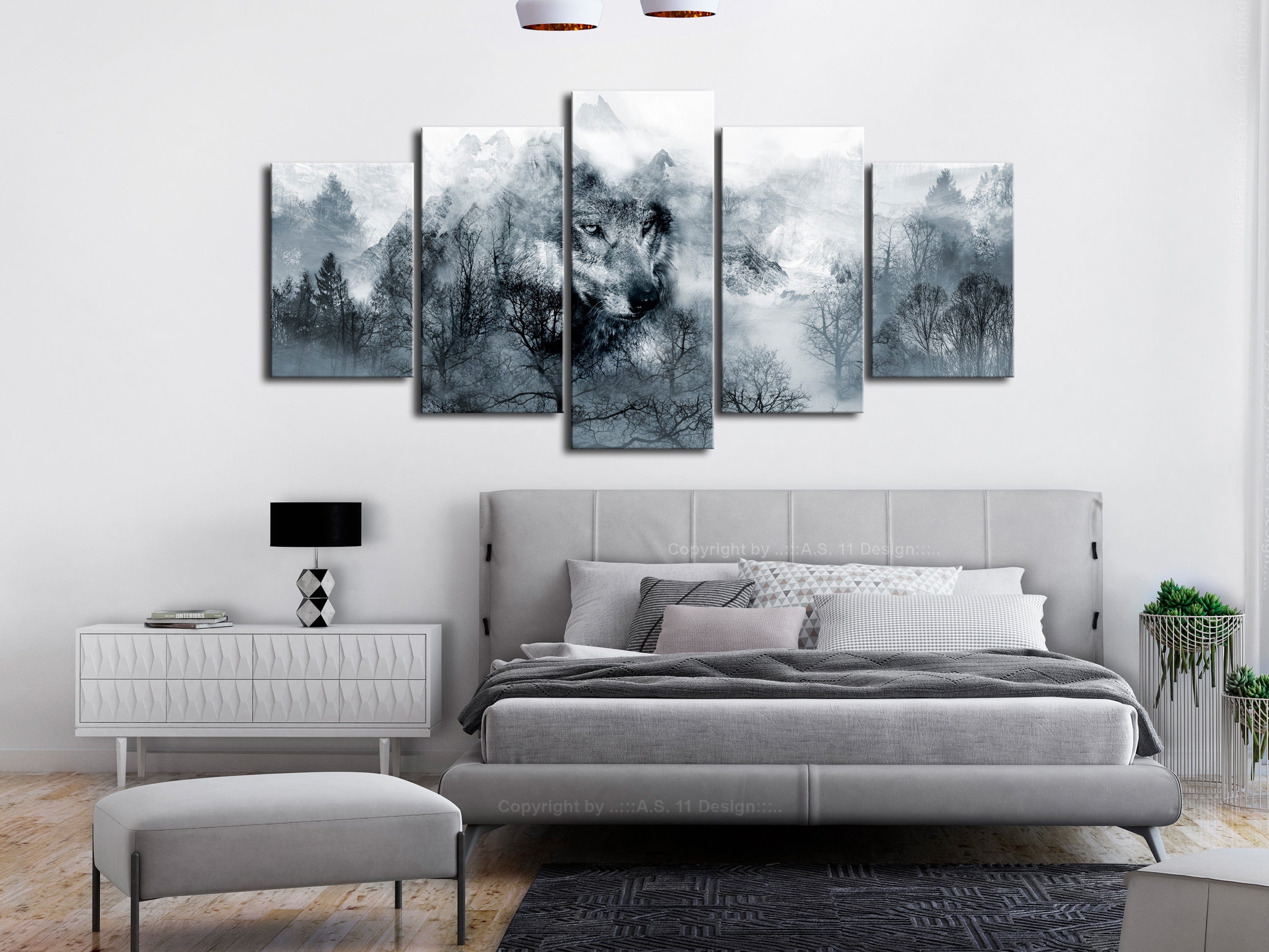 Glezna ar dabu - Kalnu plēsējs (5 daļas) plata Home Trends