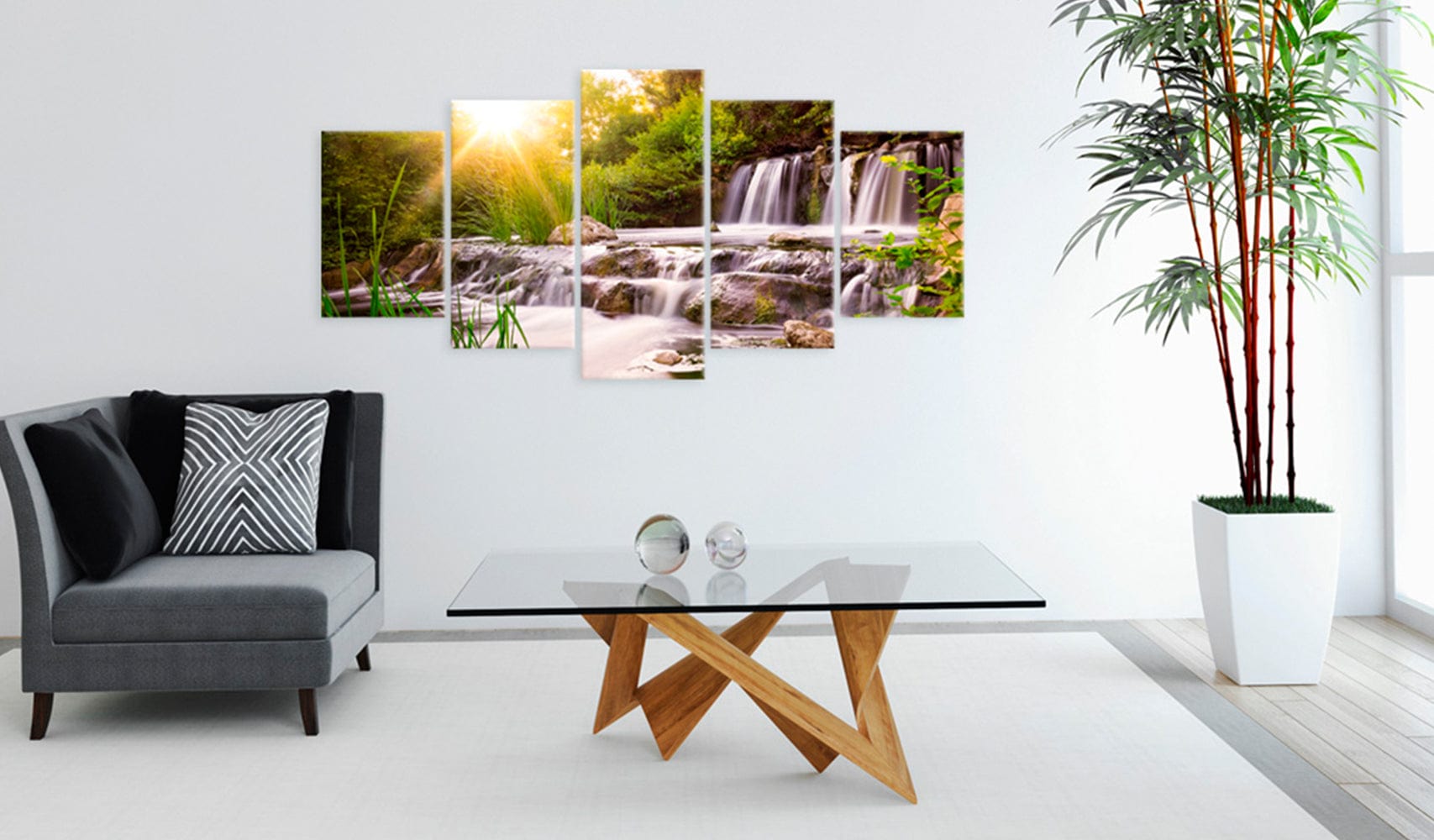 Glezna ar meža motīvu - Meža ūdenskritums Home Trends