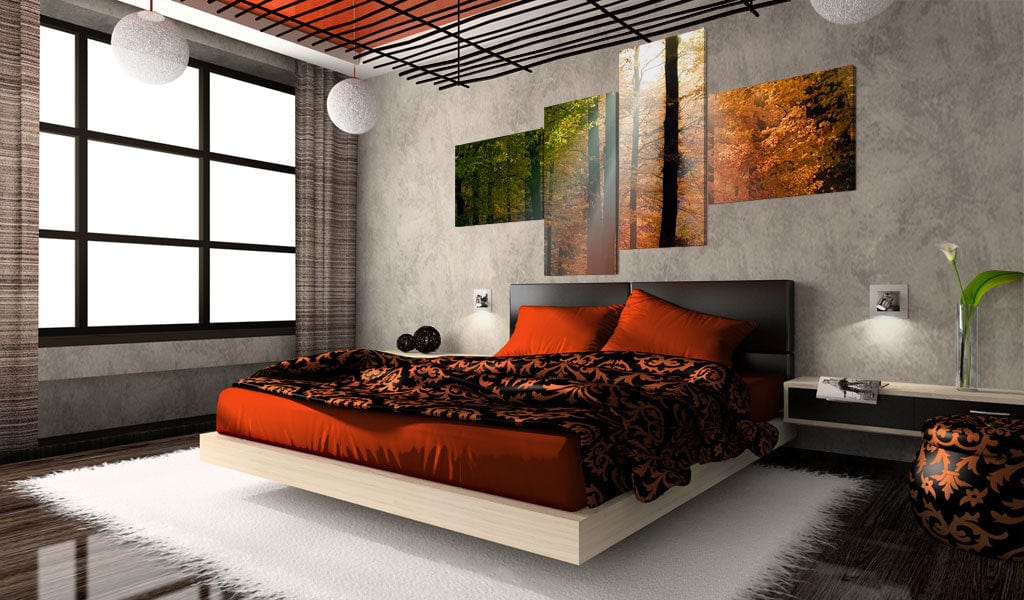 Glezna ar skaistu dabu - Saules stari starp kokiem Home Trends