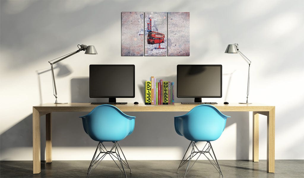 Glezna - Around the Great Britain by Routemaster - triptych Home Trends