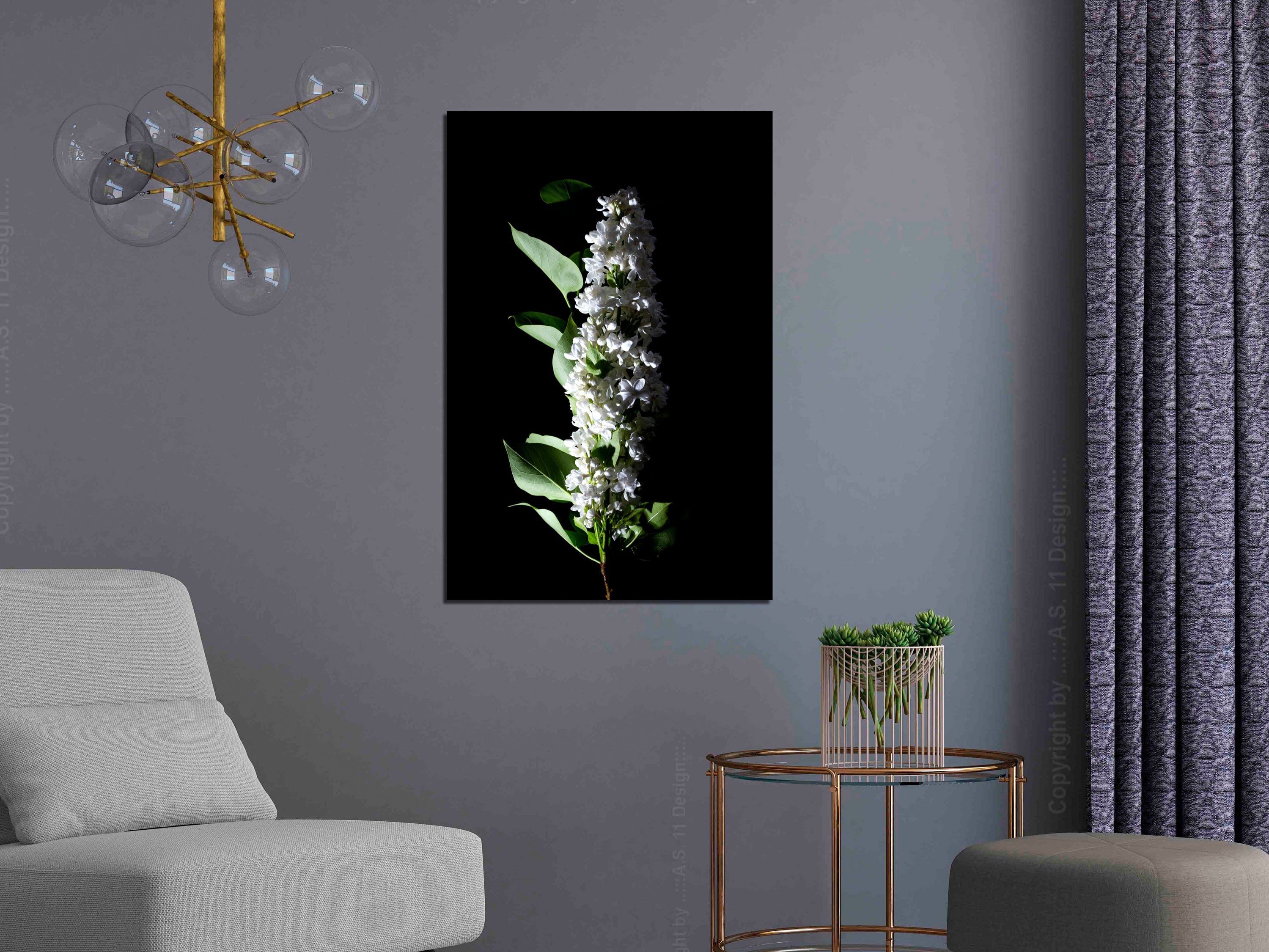 Glezna - Baltie ceriņi (1 daļa) Vertikāla Home Trends