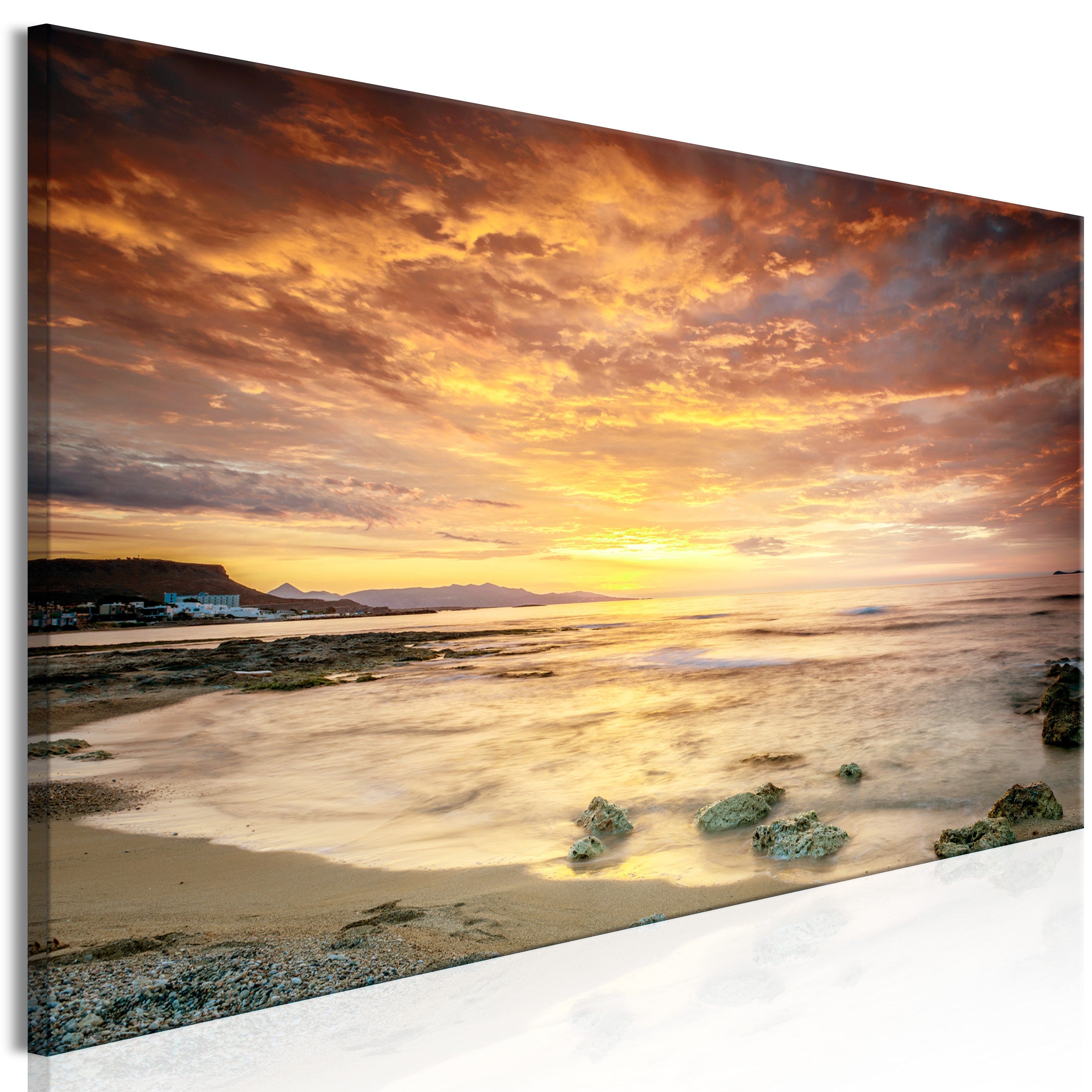 Glezna - Beach in Crete (1 Part) Narrow Orange Home Trends