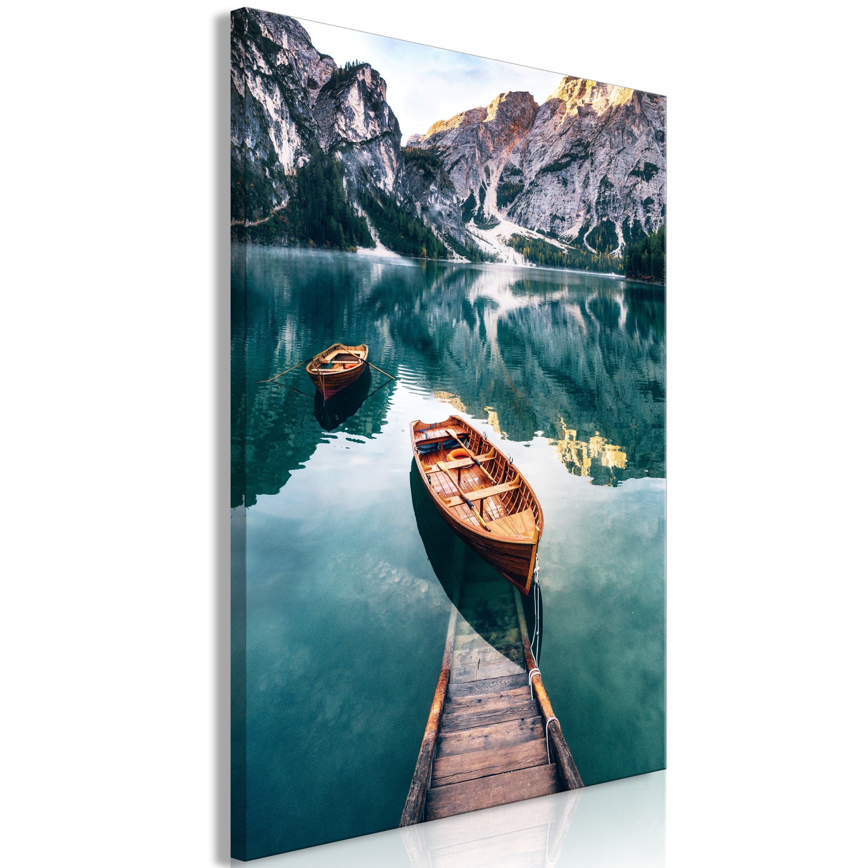 Glezna - Boats In Dolomites (1 Part) Vertical Home Trends