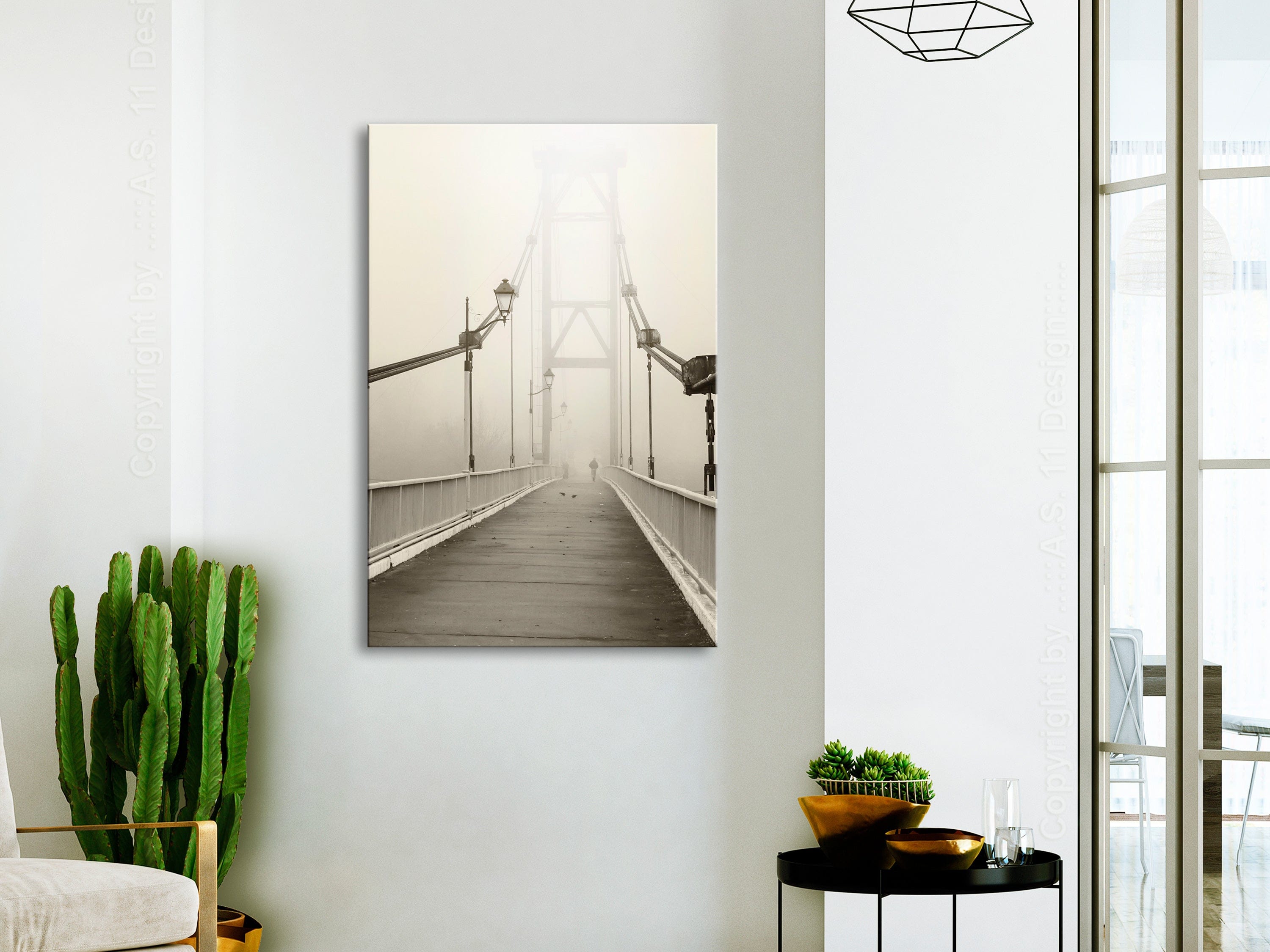 Glezna - Bridge in the Fog (1 Part) Vertical Home Trends