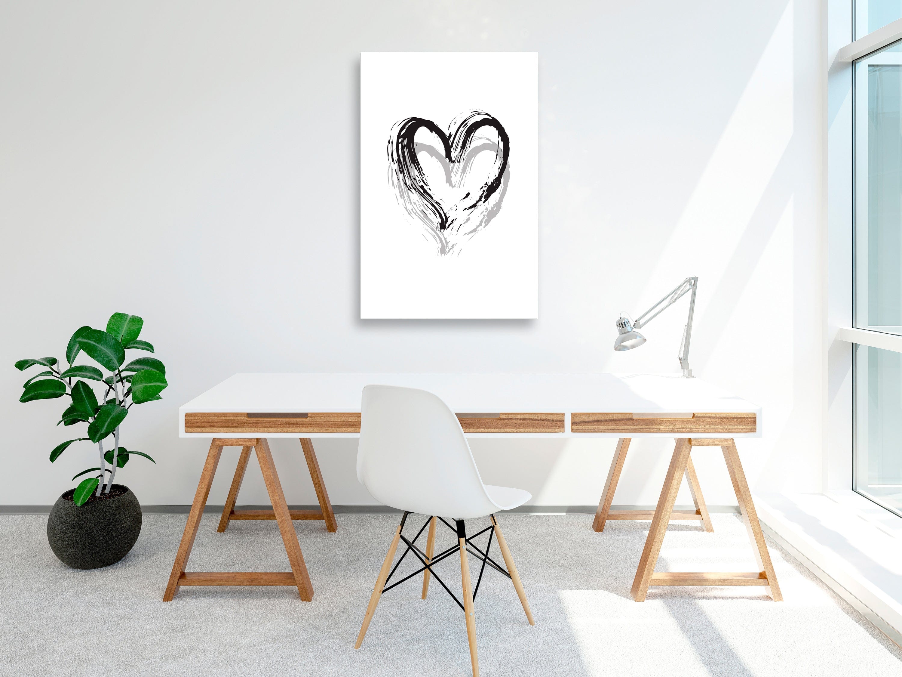 Glezna - Brush Heart (1 Part) Vertical Home Trends