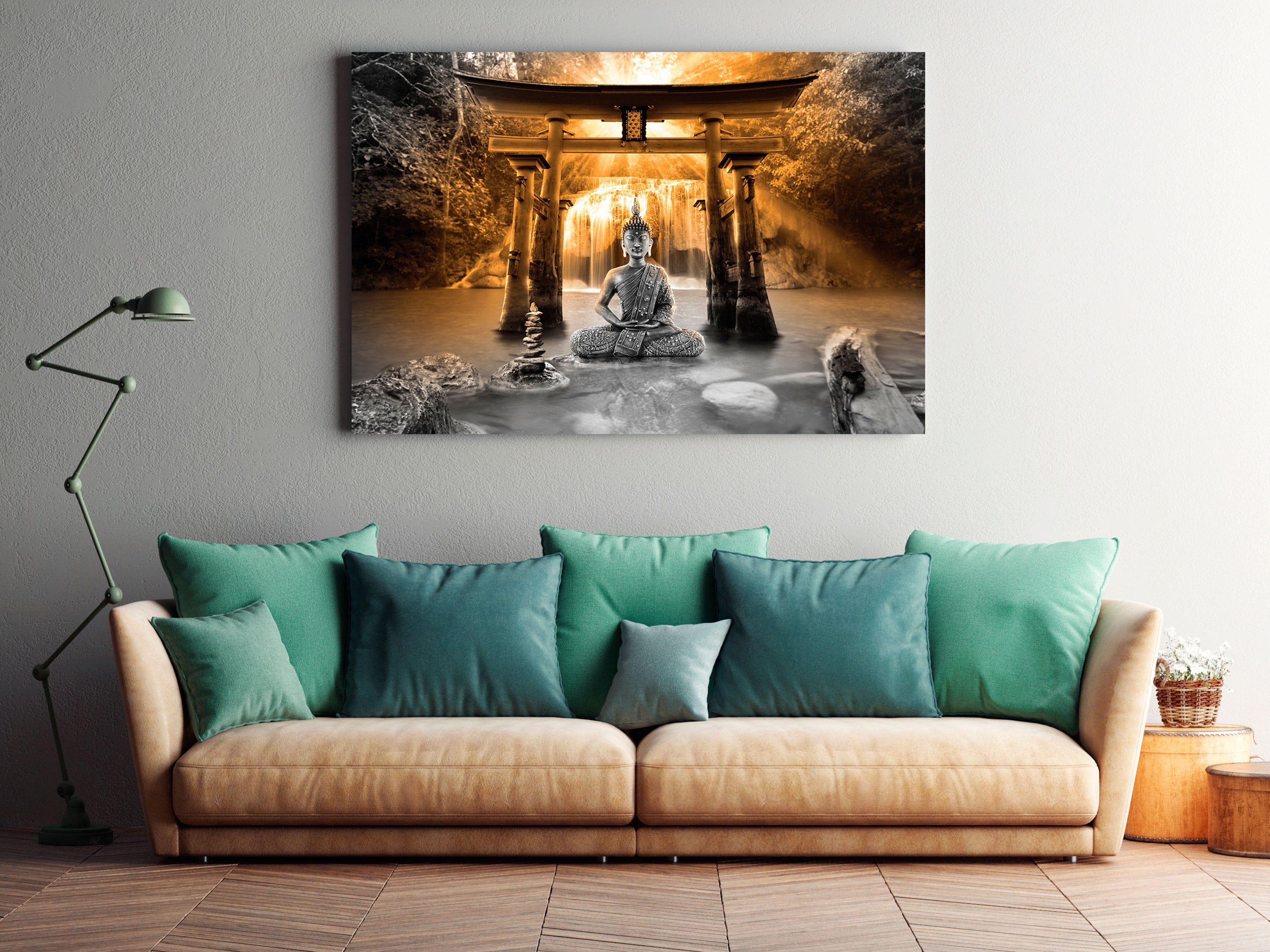 Glezna - Buddha Smile (1 Part) Wide Orange Home Trends