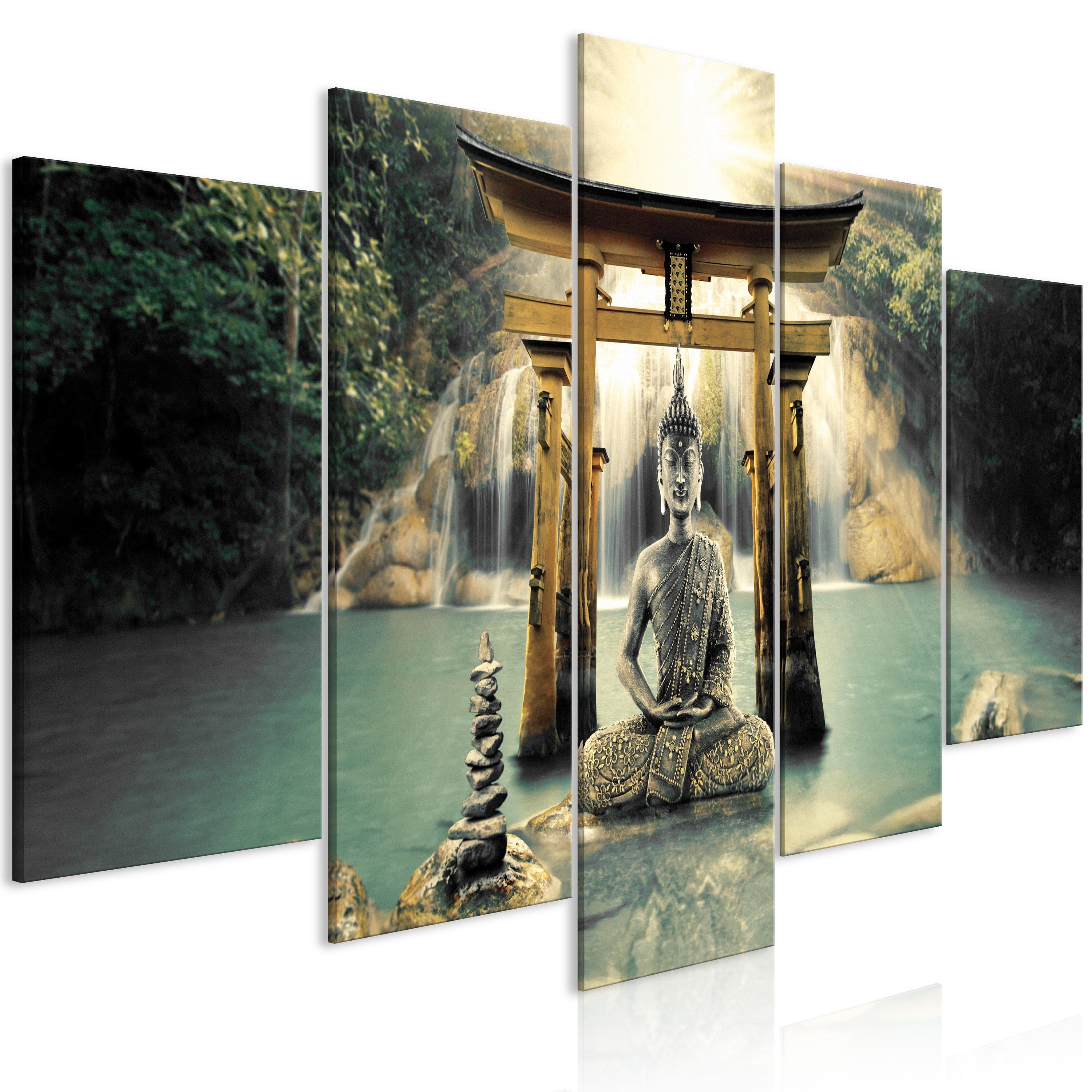Glezna - Buddha Smile (5 Parts) Wide Home Trends